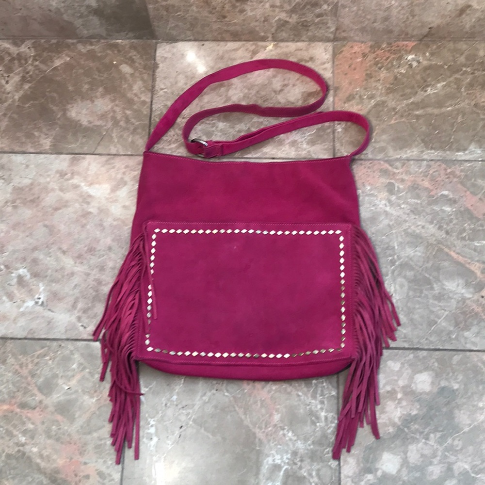 Steve Madden Pink Suede Fringe Bag